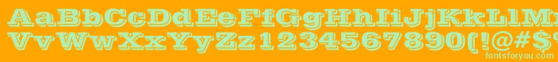 POSTOFFICE Font – Green Fonts on Orange Background
