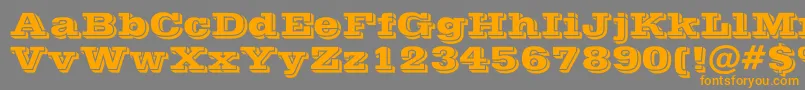 Weitere Informationen zur POSTOFFICE-Schriftart POSTOFFICE-Schriftart – Orangefarbene Schriften auf grauem Hintergrund