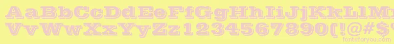 POSTOFFICE Font – Pink Fonts on Yellow Background