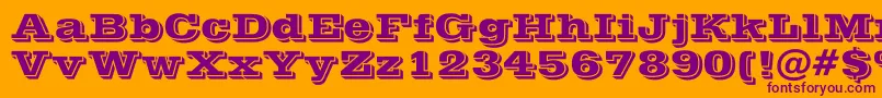 Weitere Informationen zur POSTOFFICE-Schriftart POSTOFFICE-Schriftart – Violette Schriften auf orangefarbenem Hintergrund