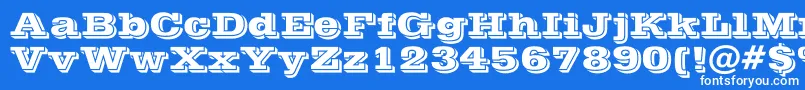 POSTOFFICE-Schriftart – Weiße Schriften auf blauem Hintergrund