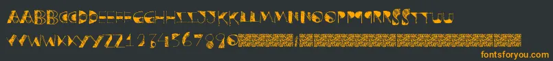 Postructure-Schriftart – Orangefarbene Schriften auf schwarzem Hintergrund