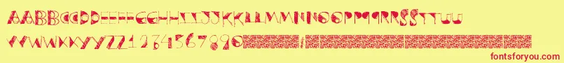 Postructure Font – Red Fonts on Yellow Background