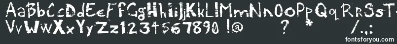potatpress  -fontti – valkoiset fontit mustalla taustalla