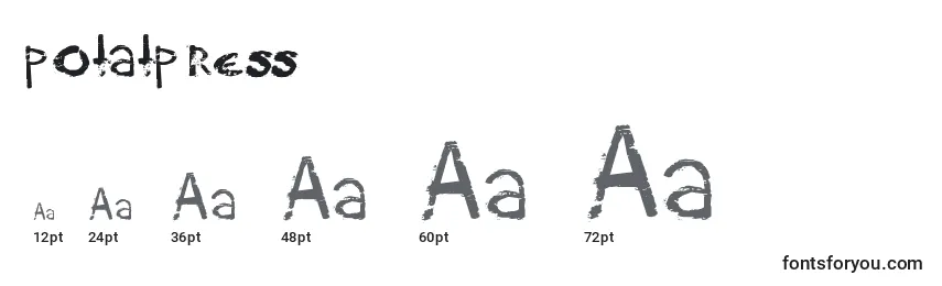 Размеры шрифта Potatpress   (137204)