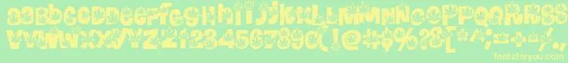 PotLand Font – Yellow Fonts on Green Background