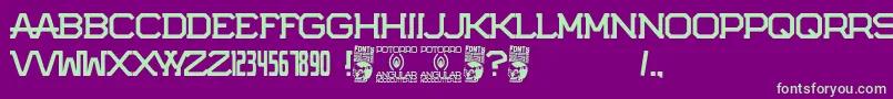 Potorro Angular Font – Green Fonts on Purple Background