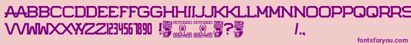 Potorro Angular Font – Purple Fonts on Pink Background