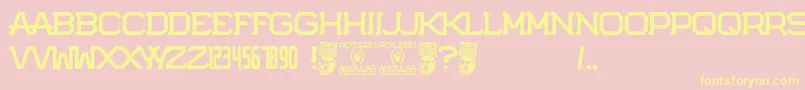 Potorro Angular Font – Yellow Fonts on Pink Background