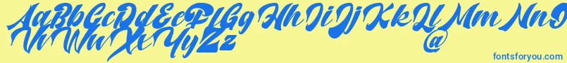 Potter Alaska Italic   DAFONT Font – Blue Fonts on Yellow Background