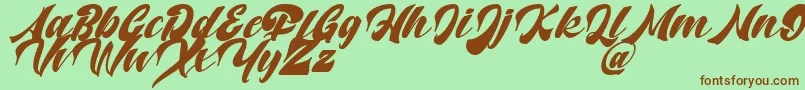 Potter Alaska Italic   DAFONT-Schriftart – Braune Schriften auf grünem Hintergrund