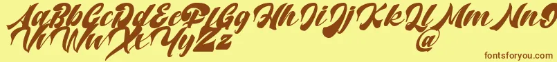 Fonte Potter Alaska Italic   DAFONT – fontes marrons em um fundo amarelo