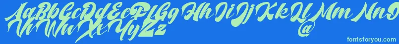 Potter Alaska Italic   DAFONT Font – Green Fonts on Blue Background