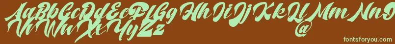 Potter Alaska Italic   DAFONT-Schriftart – Grüne Schriften auf braunem Hintergrund