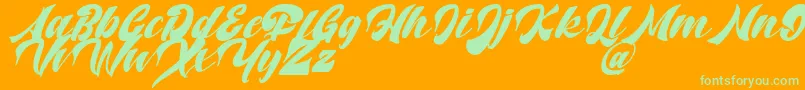 Potter Alaska Italic   DAFONT Font – Green Fonts on Orange Background