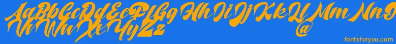 Potter Alaska Italic   DAFONT Font – Orange Fonts on Blue Background