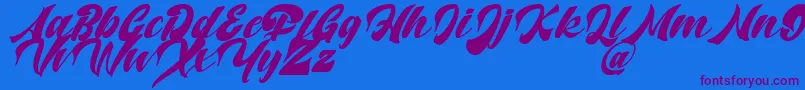 Potter Alaska Italic   DAFONT Font – Purple Fonts on Blue Background