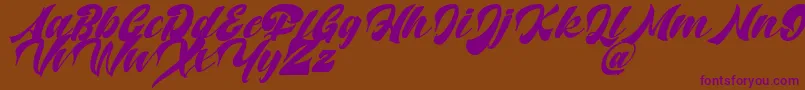 Czcionka Potter Alaska Italic   DAFONT – fioletowe czcionki na brązowym tle