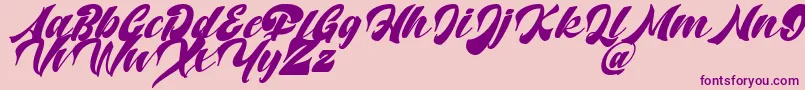 Potter Alaska Italic   DAFONT-Schriftart – Violette Schriften auf rosa Hintergrund