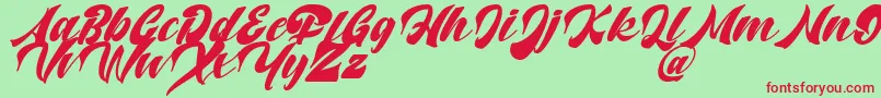 Potter Alaska Italic   DAFONT Font – Red Fonts on Green Background