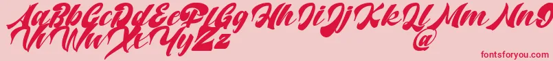 フォントPotter Alaska Italic   DAFONT – ピンクの背景に赤い文字