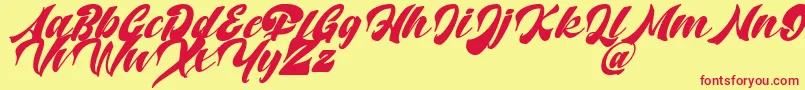 Potter Alaska Italic   DAFONT Font – Red Fonts on Yellow Background