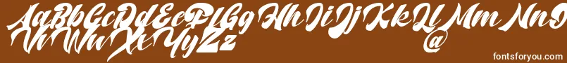 Potter Alaska Italic   DAFONT-Schriftart – Weiße Schriften auf braunem Hintergrund