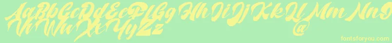 Potter Alaska Italic   DAFONT Font – Yellow Fonts on Green Background