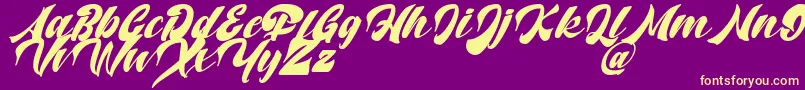 Fonte Potter Alaska Italic   DAFONT – fontes amarelas em um fundo roxo