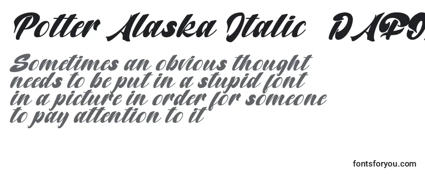 Potter Alaska Italic   DAFONT Font