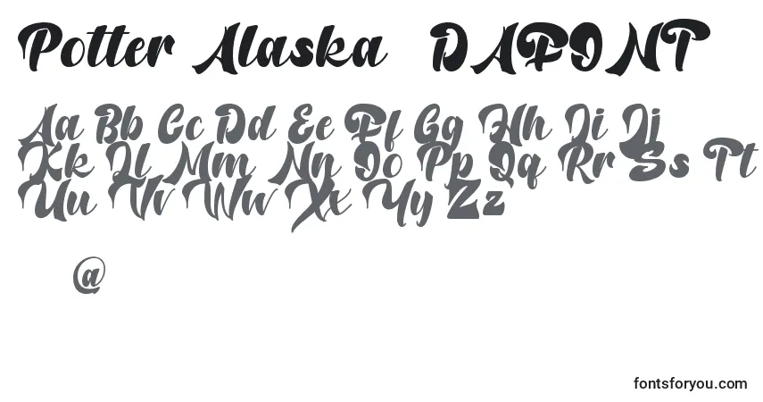 Шрифт Potter Alaska   DAFONT – алфавит, цифры, специальные символы