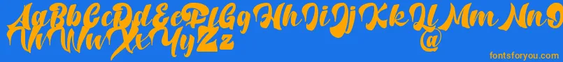 Potter Alaska   DAFONT Font – Orange Fonts on Blue Background