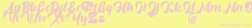 Potter Alaska   DAFONT-Schriftart – Rosa Schriften auf gelbem Hintergrund