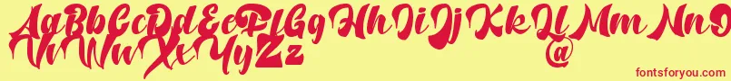 Potter Alaska   DAFONT Font – Red Fonts on Yellow Background