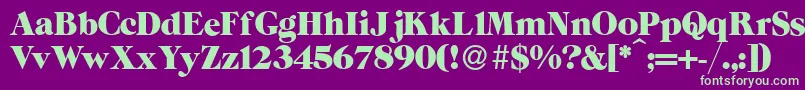 ZeppRegular Font – Green Fonts on Purple Background