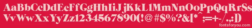ZeppRegular Font – Pink Fonts on Red Background