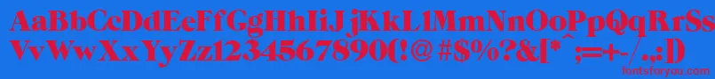 ZeppRegular-fontti – punaiset fontit sinisellä taustalla