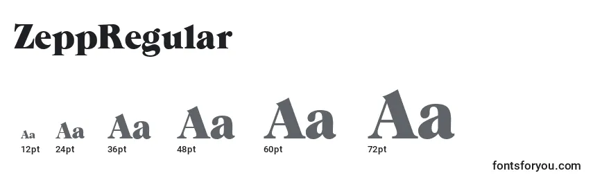 ZeppRegular Font Sizes