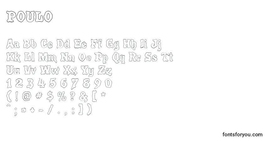 Czcionka POULO    (137210) – alfabet, cyfry, specjalne znaki