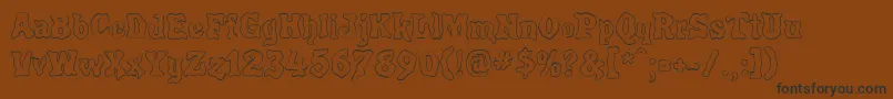 POULO   -fontti – mustat fontit ruskealla taustalla