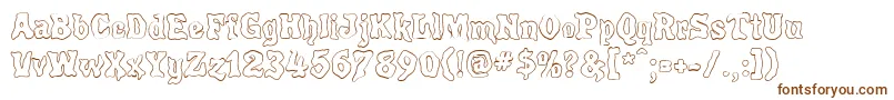 POULO   -fontti – ruskeat fontit valkoisella taustalla