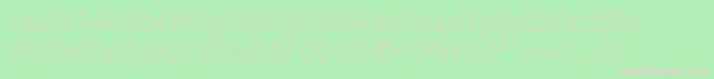 POULO   -fontti – vaaleanpunaiset fontit vihreällä taustalla