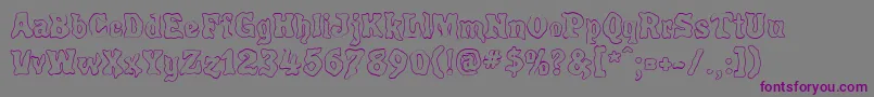 POULO   -fontti – violetit fontit harmaalla taustalla