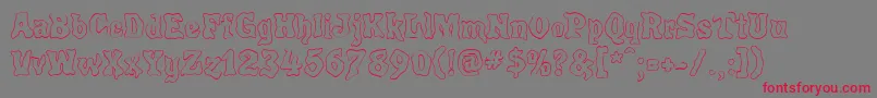 POULO    Font – Red Fonts on Gray Background