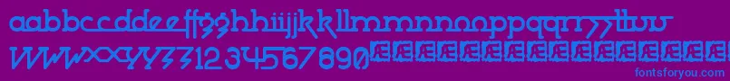 powdwrk5 Font – Blue Fonts on Purple Background