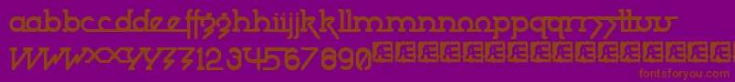 powdwrk5 Font – Brown Fonts on Purple Background