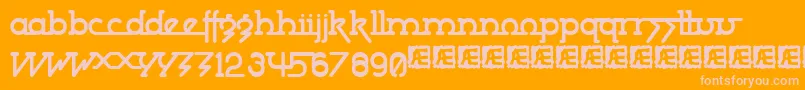 powdwrk5 Font – Pink Fonts on Orange Background
