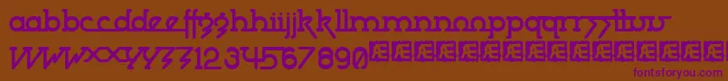 powdwrk5 Font – Purple Fonts on Brown Background