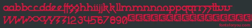 フォントpowdwrk5 – 黒い背景に赤い文字
