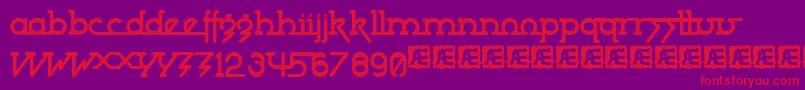 powdwrk5 Font – Red Fonts on Purple Background